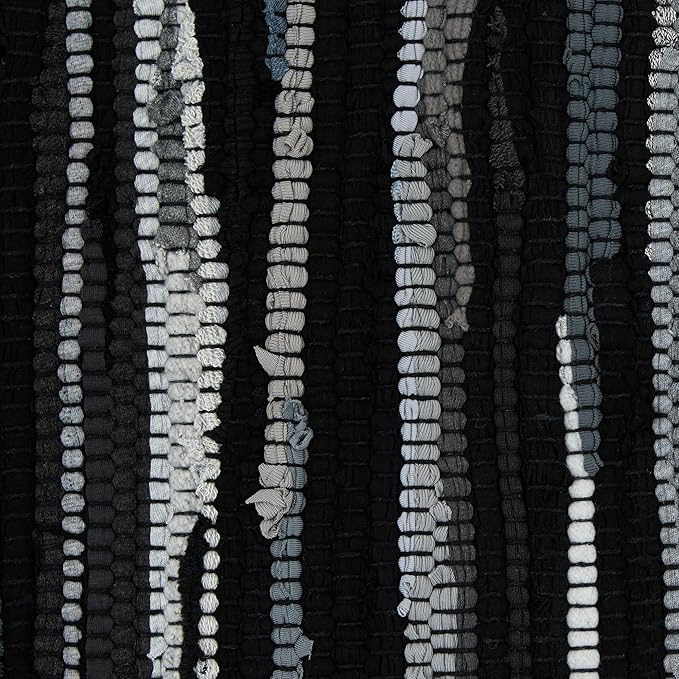 DII Chindi Home Collection Handwoven Multicolor Area Rag Rug, 20x31.5, Black