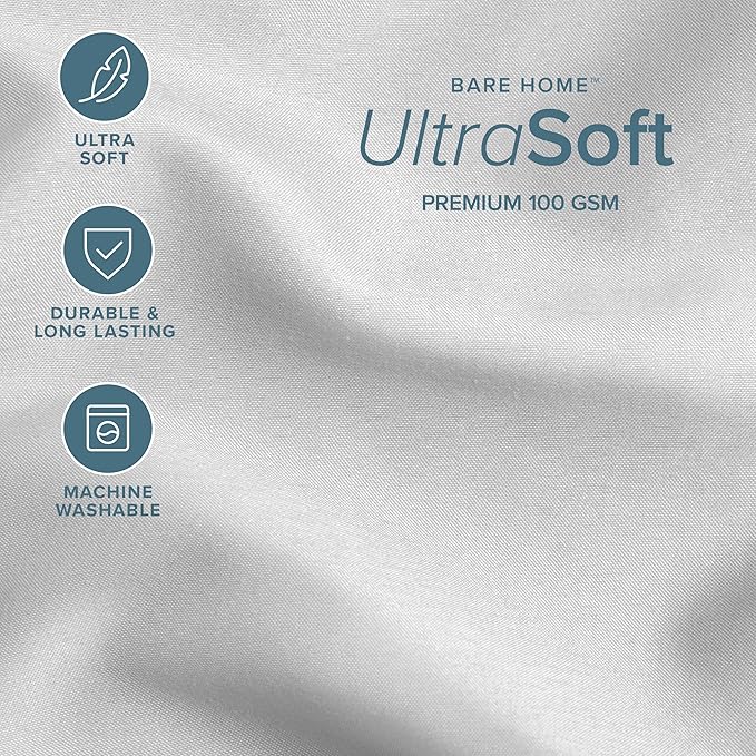 Bare Home Comforter Set - Twin/Twin Extra Long Size - Ultra-Soft - Goose Down Alternative - Premium 1800 Series - All Season Warmth (Twin/Twin XL, Cloud Grey)