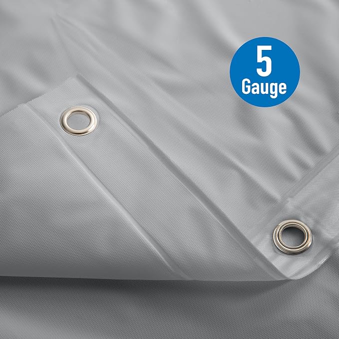 Bath Bliss 2 Pack PVC Heavy Weight Shower Curtain Liner | 4G | 70" x 72" |Rust Resistant Copper Grommets | Magnetic Hem |Grey
