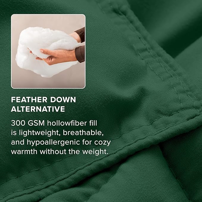 Bare Home Comforter Set - King/California King Size - Ultra-Soft - Goose Down Alternative - Premium 1800 Series - All Season Warmth (King/Cal King, Forest Green)