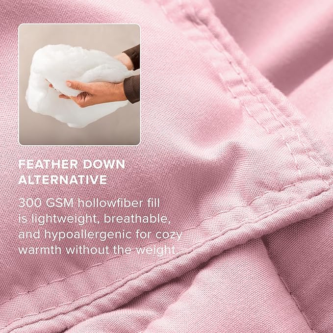 Bare Home Comforter Set - King/California King Size - Ultra-Soft - Goose Down Alternative - Premium 1800 Series - All Season Warmth (King/Cal King, Light Pink)