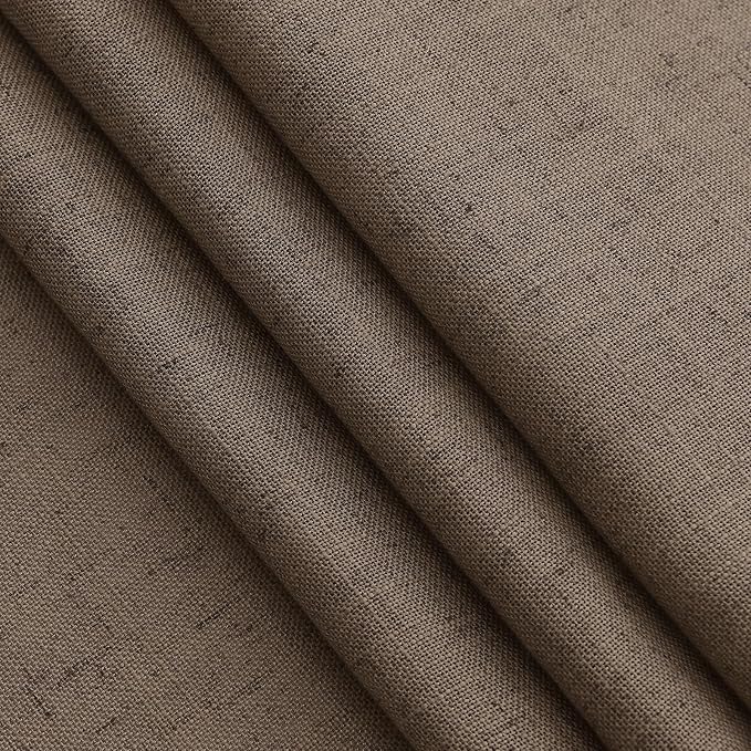 Light Brown Linen Curtains 120 Inch Extra Long for Living Room Back Tab Light Filtering Semi Sheer Drapes Modern Farmhouse Boho Decor Cotton Textured Curtain for Floor to Ceiling High Window 52x120