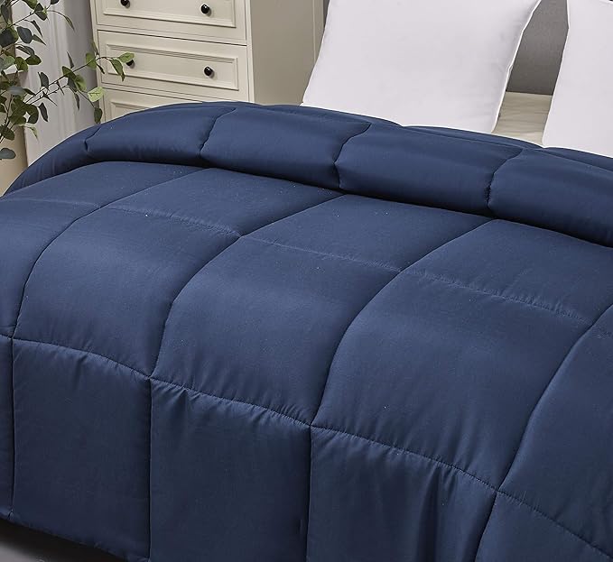 Blue Ridge Home Fashions Microfiber Color Down Down Alternative Comforter, Full-Queen, Navy
