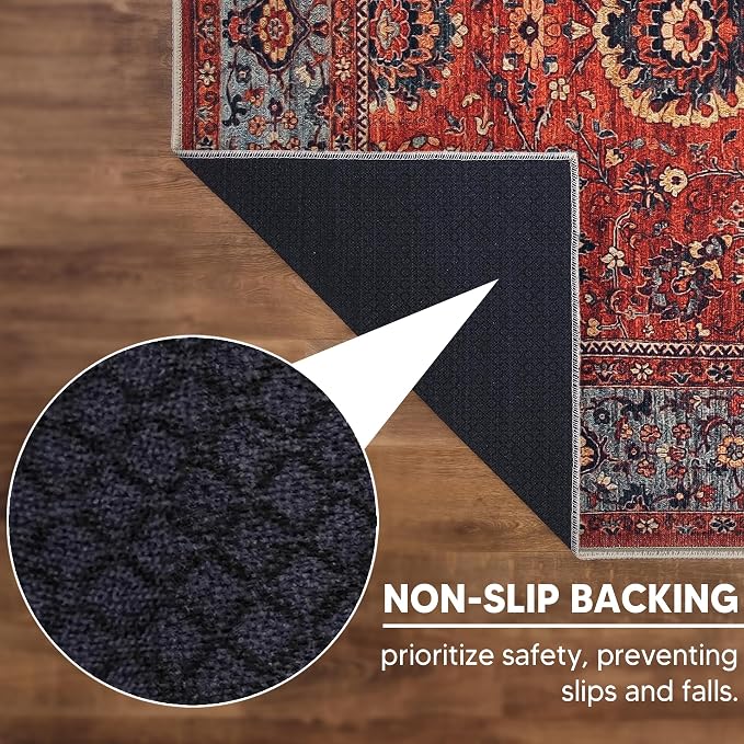 Keen Home Design 2x3 Rug - Machine Washable Entry Rug with Non-Slip Backing, Ideal for Enteryway, Kitchen, Bathroom, Laundry Room - Vintage, Easy Clean, Durable, Low Pile Rug - (2' x 3')