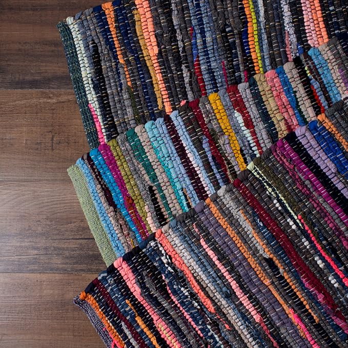 DII Chindi Home Collection Handwoven Multicolor Area Rag Run, 4x6