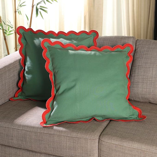 Folkulture Throw Pillow Covers | (20 x 20) Set of 2 Lumbar Pillow Decorative | Couch Pillow for Living Room | Cute Outdoor Pillows | Throw Pillows for Couch (Mistletoe)