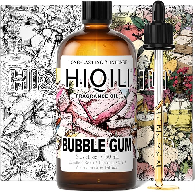 HIQILI Bubble Gum Fragrance Oil for Soap Making & Home Diffsuer - 5.07FL Oz | for Candle & Bath Bombs Making, Long Lasting Candy Scents - 150 ML
