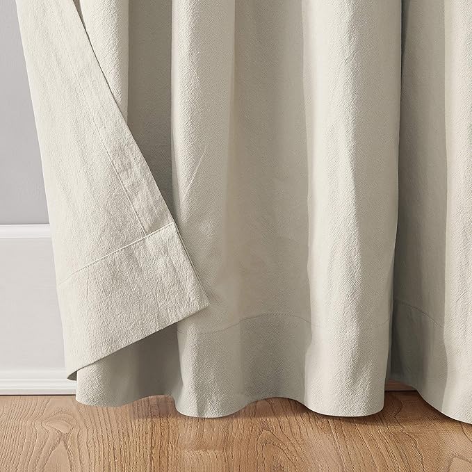 Archaeo Washed Cotton Twist Tab Curtain, 52" x 63", Oatmeal
