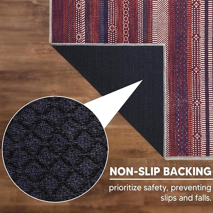 Keen Home Design 48"x72" Rug - Machine Washable Area Rug with Non-Slip Backing, Ideal for Living Room, Dining Room, Bedroom - Vintage, Easy Clean, Durable, Low Pile Rug - (4' x 6')