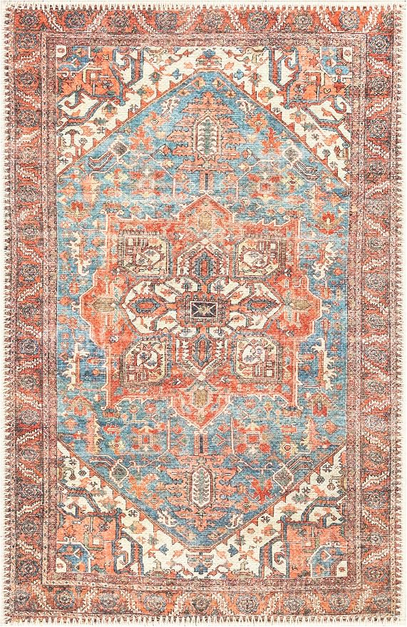 Keen Home Design 2x3 Rug - Machine Washable Entry Rug with Non-Slip Backing, Ideal for Enteryway, Kitchen, Bathroom, Laundry Room - Vintage, Easy Clean, Durable, Low Pile Rug - (2' x 3')