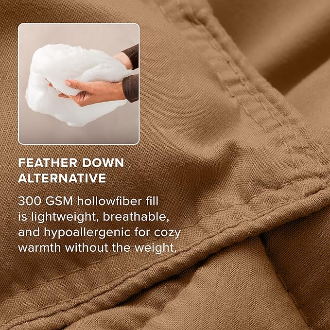 Bare Home Comforter Set - Full Size - Ultra-Soft - Goose Down Alternative - Premium 1800 Series - All Season Warmth (Full, Caramel)