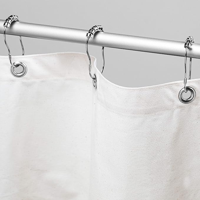 Organic Cotton Shower Curtain Liner - Durable and Breathable Wide Stall Size Shower Curtain - A Stylish Quality Bathroom Drape for Master Bath Tubs, Guest Bathrooms and Dorms - 54"x74", White