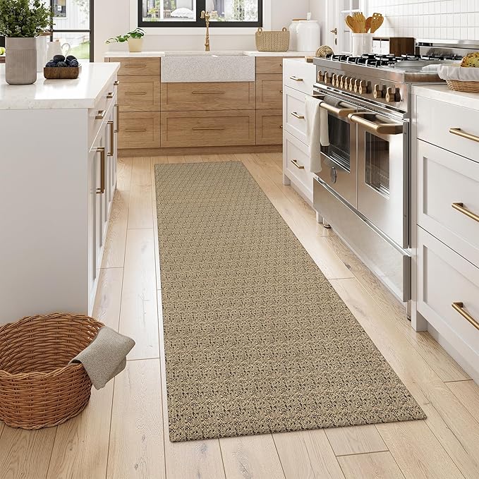 Collive Washable Hallway Runner Rug, Farmhouse Non Skid Kitchen Runner Rug 2x8 Boho Entryway Rugs, Black/Natural Cotton Braided Modern Carpet Runners for Bedside Doorway Kitchen Floor