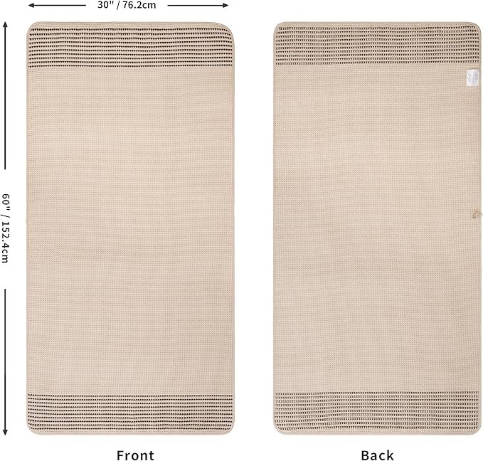 MICROFI New Microfiber Waffle Bath Towels, 2 Pieces, Soft, Absorbent, Fast Drying, Lint Free 430 GSM (Champagne Striped)