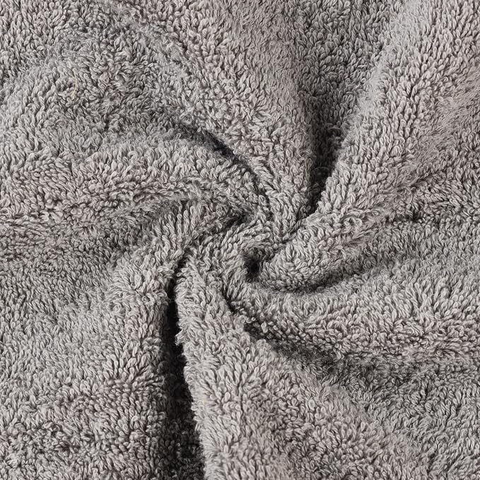 Superior 100% Organic Cotton Hand Towel Set of 6, Daily Use for Bathroom, Kitchen, Guest Bath, Quick Dry Small Towels, Face, Hand, Gym, Spa, Hotel, Absorbent, Essentials, Oregon Collection, Silver