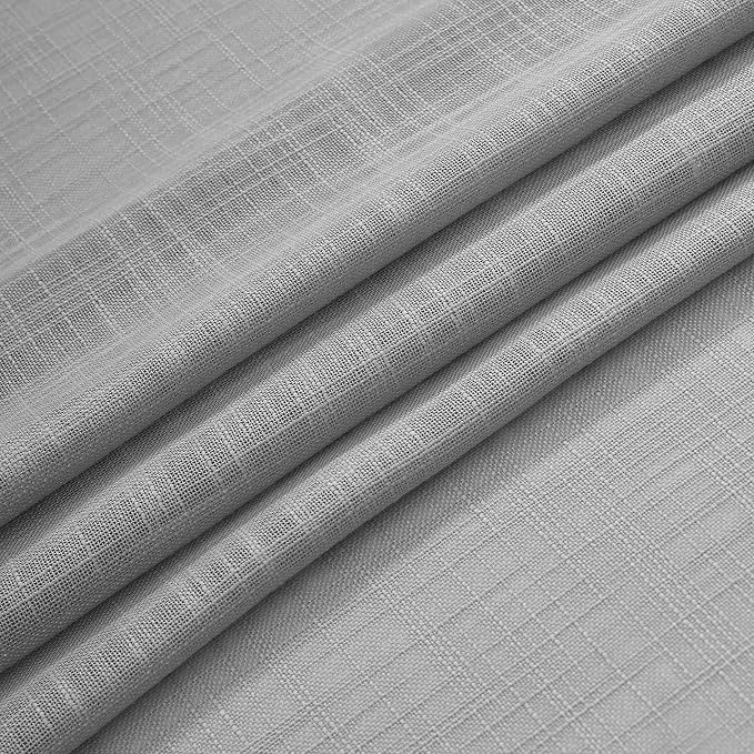 Sheer Curtains Tab Top Light Filtering Elegant Curtains & Drapes for Bedroom (Grey, 52" W x 96" L, Pack of 2)
