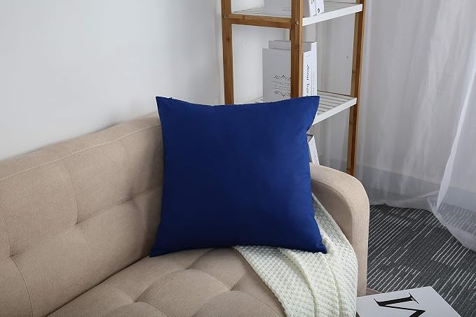 TangDepot Handmade Decorative Solid 100% Cotton Canvas Throw Pillow Covers/Pillow Shams, (28" x28" , Royal Blue, 1 Count (Pack of 1)) | 100% cotton, same-color zip, machine wash & air dry. For living room, bedroom, office, car. 42 colors, 458 sizes. Co...