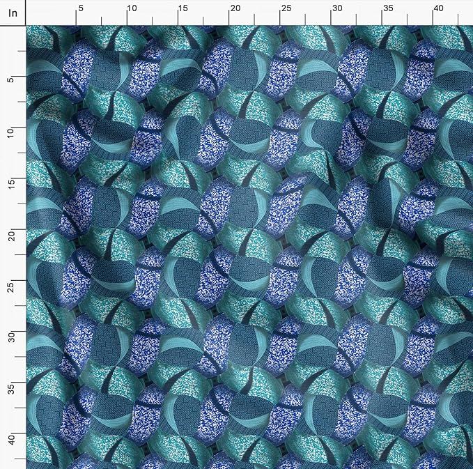 Soimoi Heavyweight Cotton Poplin Fabric Material, Blue - African Printed - 42" Inch Width, Natural Cotton Material for Quilt Making, Dresses, Skirts, Pajamas, Pillowcases, Tablecloths, Kurtis, 1 Yard
