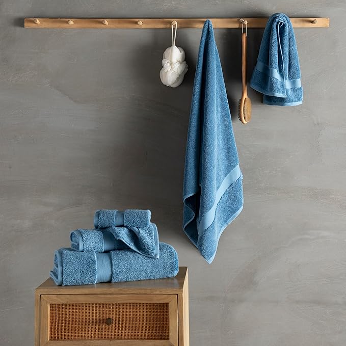 TOWELTIQUE- Organic Cotton Luxury Bath Towels Pack of 6 GOTS & Oeko- TEX Certified | Premium Soft, Absorbent & Quick-Drying Towels for Bathroom, Gym, Spa & Hotel Use – Turquoise