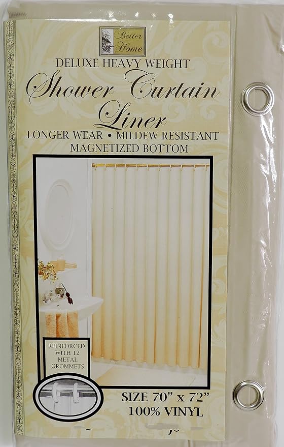 Dependable Industries inc. Essentials Magnetized Bathroom Shower Curtain Liner 70" x 72" (Color Linen)