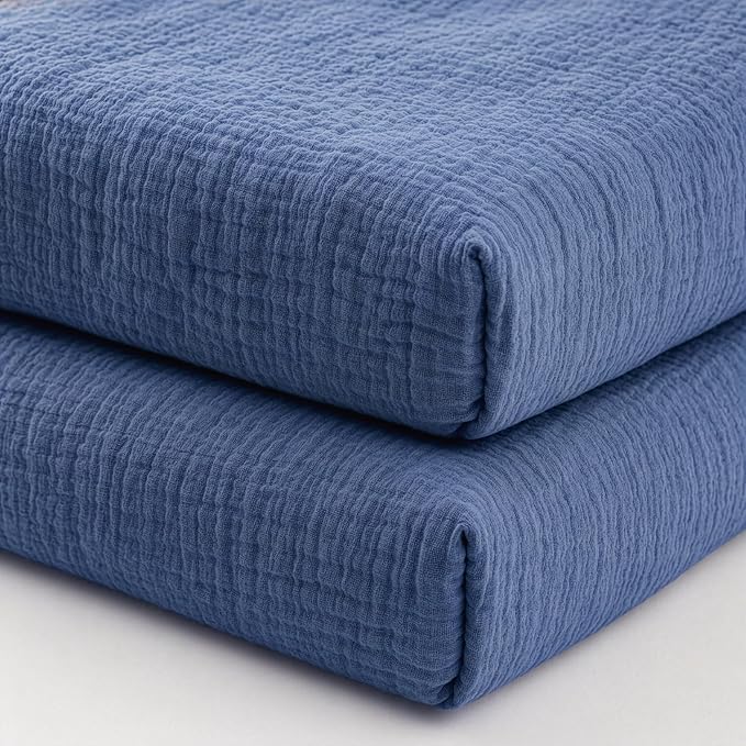 Newton Baby Deluxe Crib Sheet – Ultra-Soft Breathable Organic Cotton Fitted Crib Sheet | Thicker & Softer Design | Machine Washable Baby Bedding | Evening Blue