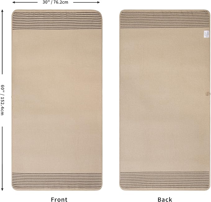 MICROFI New Microfiber Waffle Bath Towels, 2 Pieces, Soft, Absorbent, Fast Drying, Lint Free 430 GSM (Beige Striped)