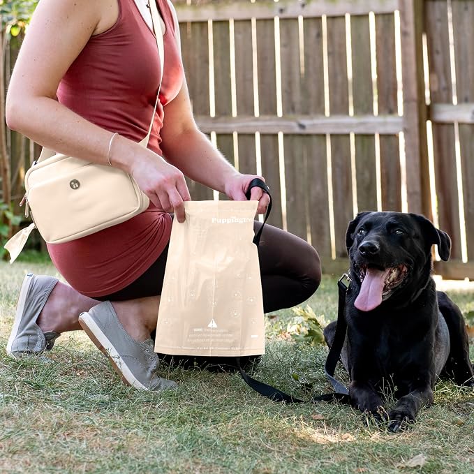 Puppington Certified Home Compostable Poop Bags - ASTM D6400 Compliant - 90 Extra Thick Bags - Plant Based - Pairs with Puppington 3-in-1 Bag & Fits all Standard Poop Bag Dispensers (Vanilla Cream)