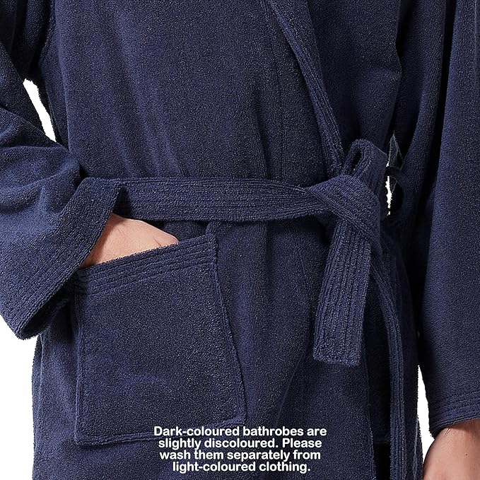 Men's Robe,Pure Cotton Robe for Men,Absorbent Bathrobe,Luxurious Terry Cloth Bathrobe with Shawl Collar