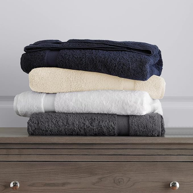 100% Organic Cotton Towels 650 GSM Plush Feather Touch Quick Dry Towel, 12-Piece Towel Set GOTS Certified, Oeko-Tex Green Certified, 1 Bath Towel, 1 Bath Sheet, 4 Hand Towels & 6 Wash Cloths