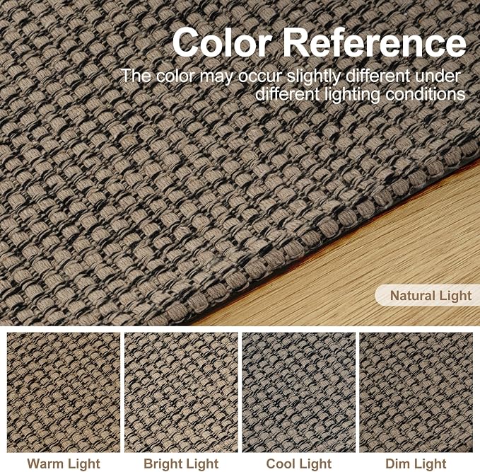 Uphome Boho Area Rug, 3x5 Machine Wasbable Rugs for Kitchen, Non Skid Low Pile Braided Cotton Farmhouse Entryway Rugs Indoor, Dirt Resistant Black/Natural Door Mats for Front Door Bedroom Bathroom