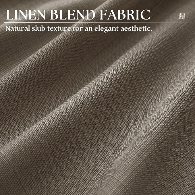 Dark Brown Living Room Curtains 63 Inch Length 2 Panels Set Bronze Grommet Faux Linen Semi Sheer Non See Through Privacy Drapes Boho Rustic Farmhouse Window 63 Inch Curtains for Dining Room 52x63