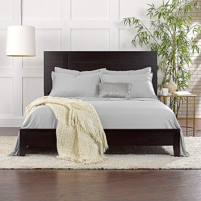 King Pillowcases by Pure Bamboo, Genuine 100% Organic Viscose Derived from Bamboo, Luxuriously Soft & Cooling, Double Stitching, Envelope Closure (2 King Pillowcases, Silver Pearl)