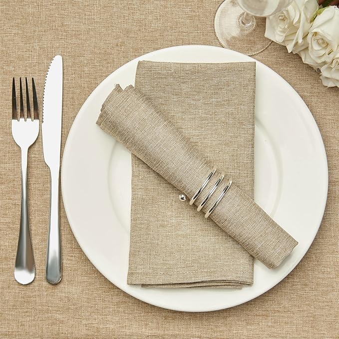Mebakuk Cloth Napkins Set of 6, Premium 17 x 17 Inch Solid Washable Linen Style Napkins, Soft Table Napkin for Wedding Party Restaurant Dinner Parties