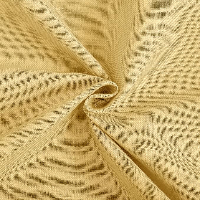 Gold Curtains for Living Room Back Tab Modern Farmhouse Semi Sheer Curtains 120 inches Long 2 Panels Set Muted Neutral Window Curtain for Dining Room Bedroom 52x120