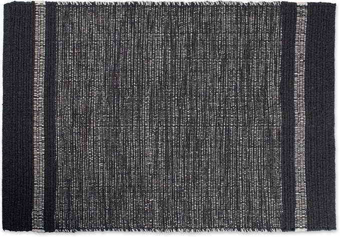 DII Variegated Recycled Yarn Modern Edge Stripe, 2x3', Gray