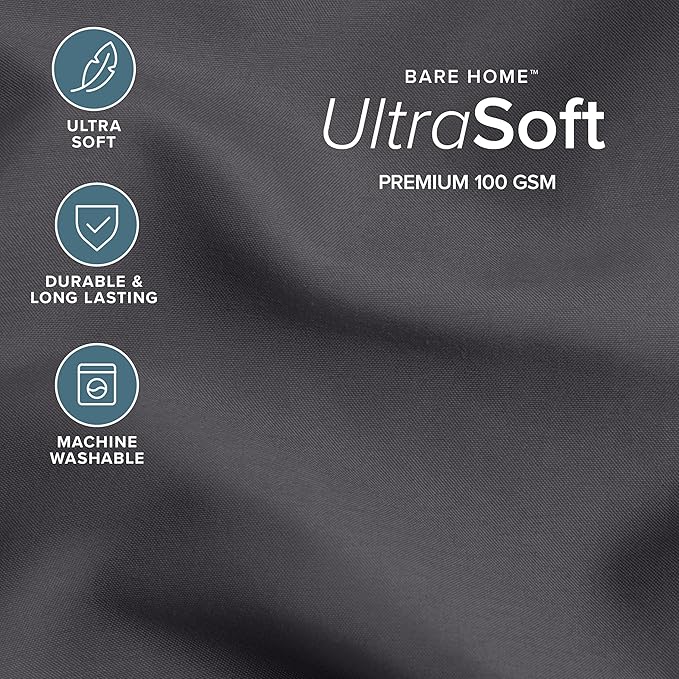 Bare Home Comforter Set - Twin/Twin Extra Long Size - Ultra-Soft - Goose Down Alternative - Premium 1800 Series - All Season Warmth (Twin/Twin XL, Forged Iron Grey)