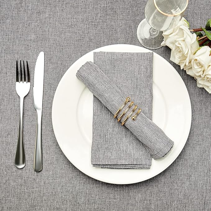Mebakuk Cloth Napkins Set of 12, Premium 17 x 17 Inch Solid Washable Linen Style Napkins, Soft Table Napkin for Wedding Party Restaurant Dinner Parties