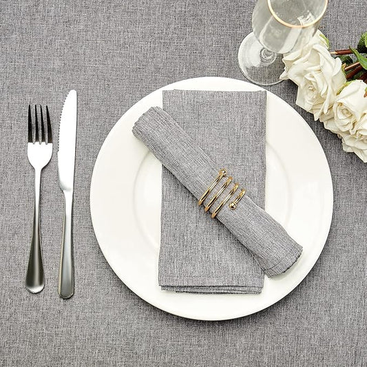 Mebakuk Cloth Napkins Set of 12, Premium 17 x 17 Inch Solid Washable Linen Style Napkins, Soft Table Napkin for Wedding Party Restaurant Dinner Parties