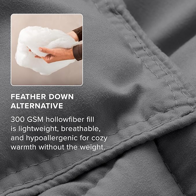 Bare Home Comforter Set - Oversized Queen Size - Ultra-Soft - Goose Down Alternative - Premium 1800 Series - All Season Warmth (Oversized Queen, Grey)