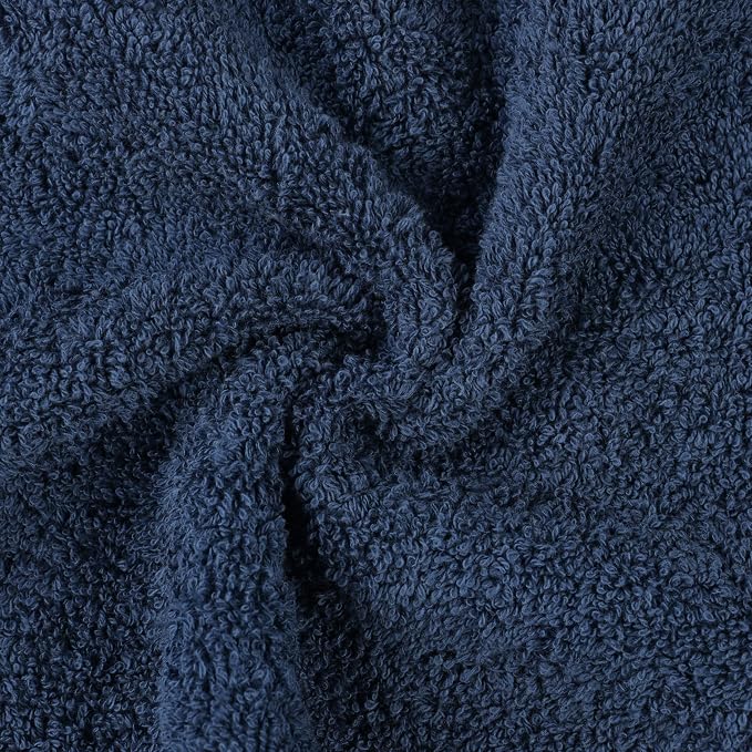 Superior 100% Organic Cotton 3-Piece Towel Set, Includes 1 Bath Towel, 1 Hand Towel, 1 Face Towel/Washcloth, Daily Use, Bathroom, Guest Bath, Absorbent, Home Essentials, Oregon Collection, Navy Blue
