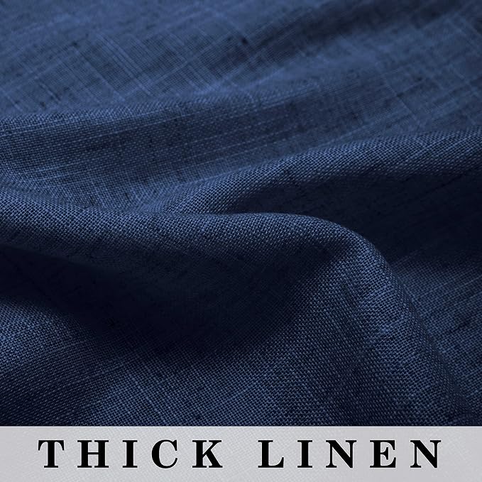 Pitalk Blue Sliding Glass Door Curtains 52 Wide by 108 Length 2 Panels Patio Semi Sheer Light Filtering Drapes for Living Room 52x108 Inches Long Navy