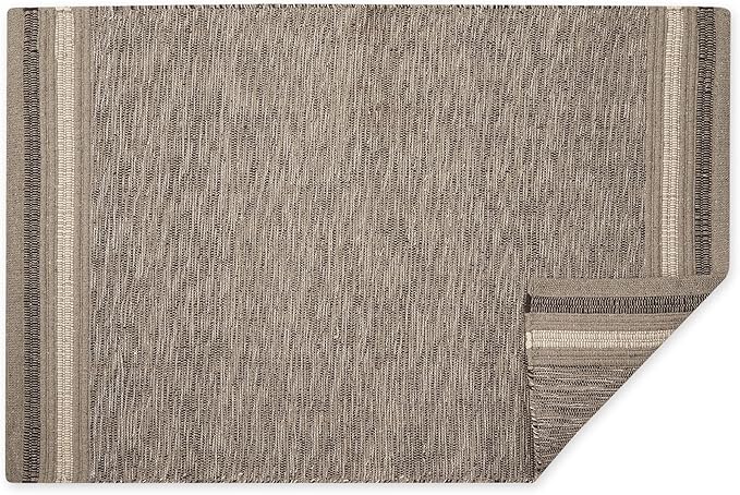 DII Variegated Recycled Yarn Modern Edge Stripe, 2x3', Stone