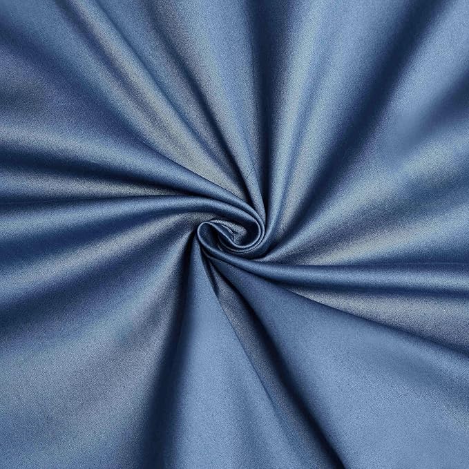 Slate Blue Cotton Duvet Cover Set King 100% Long-Staple Cotton Sateen Bedding Set, Soft Breathable Smooth Organic Pure Cotton Plain Comforter Cover, Luxury Minimalist Bedroom Decor for All Season