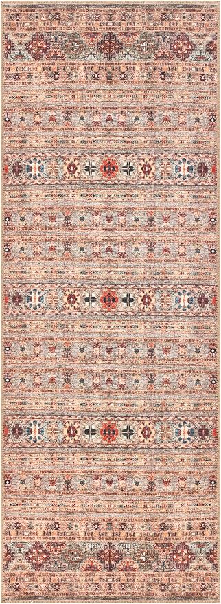 Keen Home Design 30"x84" Rug - Machine Washable Runner Rug with Non-Slip Backing, Ideal for Hallway, Entryway, Kitchen, Laundry Room - Vintage, Easy Clean, Durable, Low Pile Rug - (2'6" x 7')