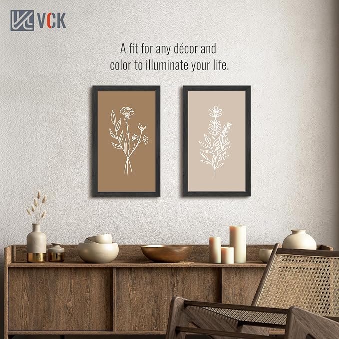 VCK 14x24 Picture Frame 3 Pack, Black Poster Frame MDF Wood with Polished Plexiglass, Wall Mounting Horizontal & Vertical Display