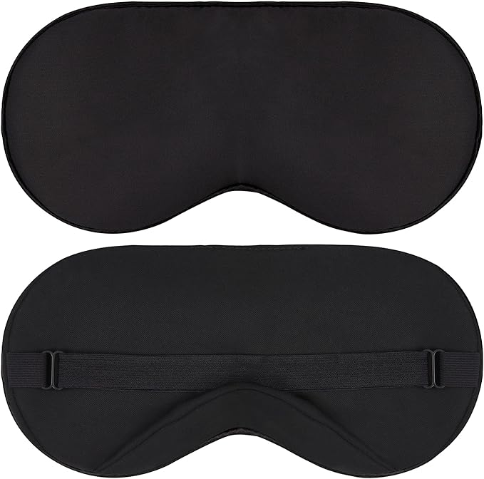 Sleep Mask - Black, 100% Tencel Derived from Natural Wood Pulp - Lightweight Eye Mask with Adjustable Strap - Blackout Blindfold for Women & Men - Comfortable Light Blocking Eye Cover