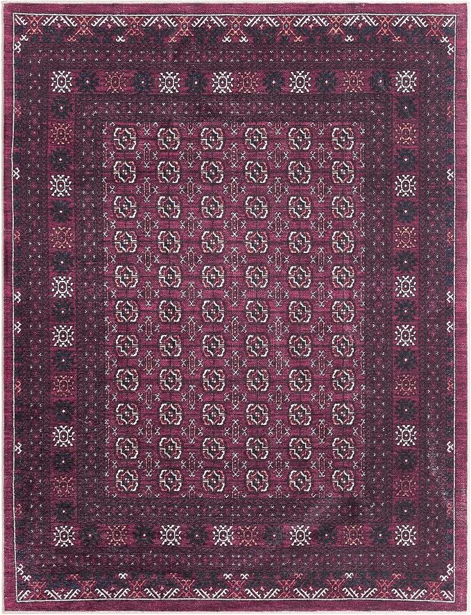Keen Home Design 48"x72" Rug - Machine Washable Area Rug with Non-Slip Backing, Ideal for Living Room, Dining Room, Bedroom - Vintage, Easy Clean, Durable, Low Pile Rug - (4' x 6')