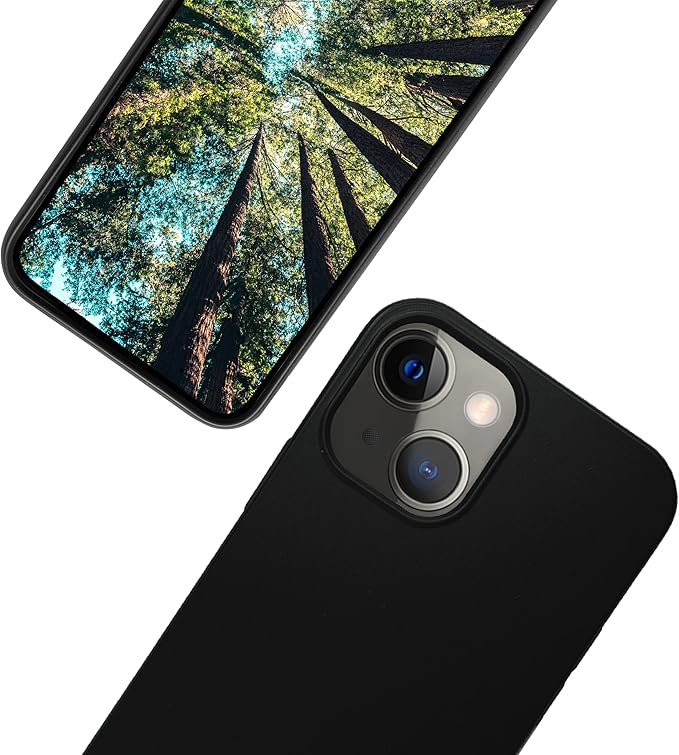 eplanita Eco Mobile Phone Case Compatible with iPhone 13, Plant Fiber, Drop Protection Cover, Durable and Sustainable (for iPhone 13, Black)