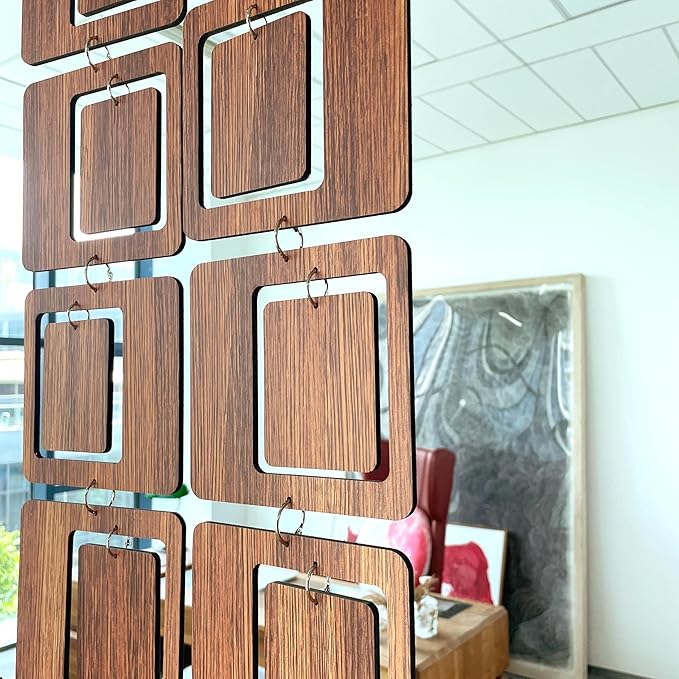 40PCS Retro Mid Century Modern Wall Art MCM Decor for Living Room Bedroom Kitchen Study, Walnut Wood Texture 16.5"x51.3"