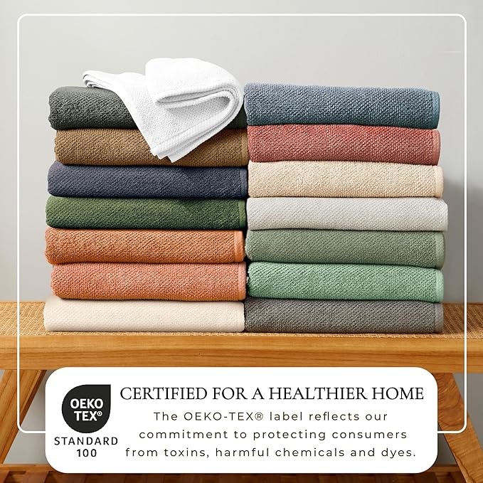Great Bay Home 100% Cotton 6 Piece Bath Sheet Set - Absorbent, Quick-Drying, Durable Bath Towels for Bathroom Decor - Low-Twist, Two-Ply Fibers (Ivory)